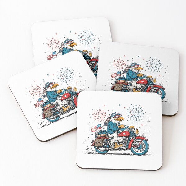 Item preview, Patriotic Eagle Riding Motorcycle | Vintage 4th of July Biker Designs designed and sold by DadGenX.