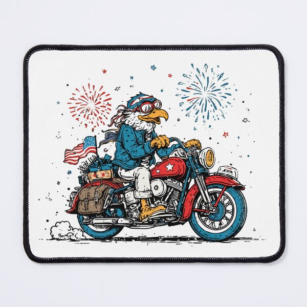 Item preview, Patriotic Eagle Riding Motorcycle | Vintage 4th of July Biker Designs designed and sold by DadGenX.