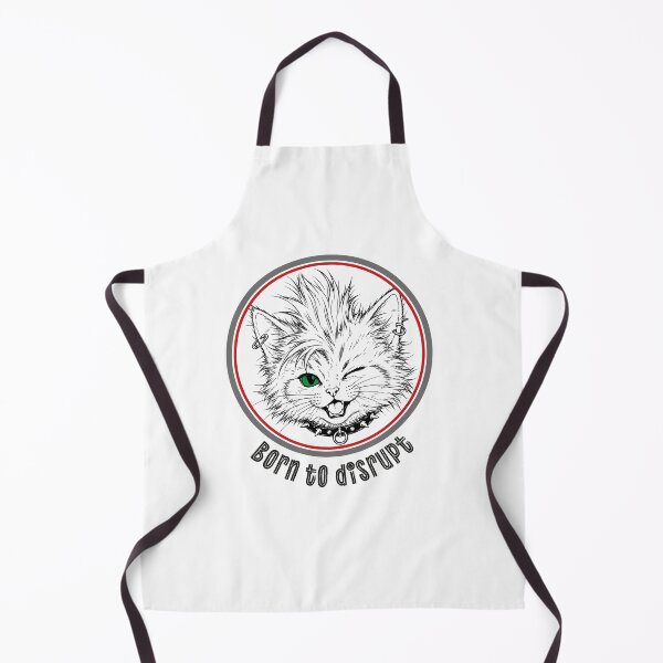 Item preview, Punk rock motive with cat and slogan 'born to disrupt'. designed and sold by Punk Kitten Rebellion Club.
