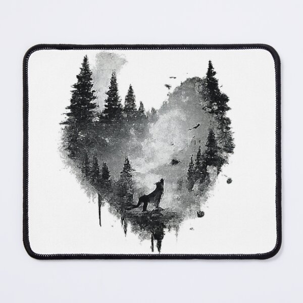 Item preview, Howling Wolf Pine Forest Heart Watercolor designed and sold by Northline Creative.