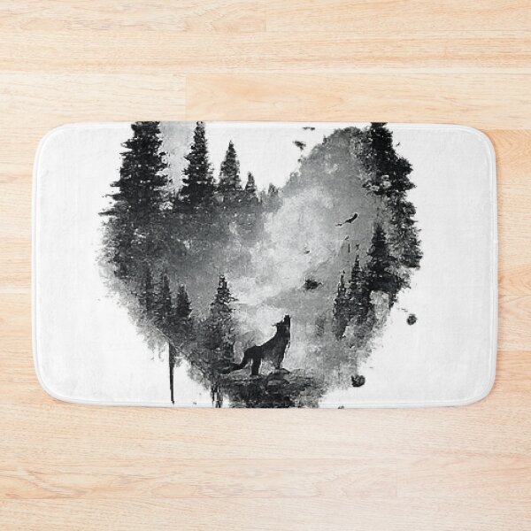 Item preview, Howling Wolf Pine Forest Heart Watercolor designed and sold by Northline Creative.
