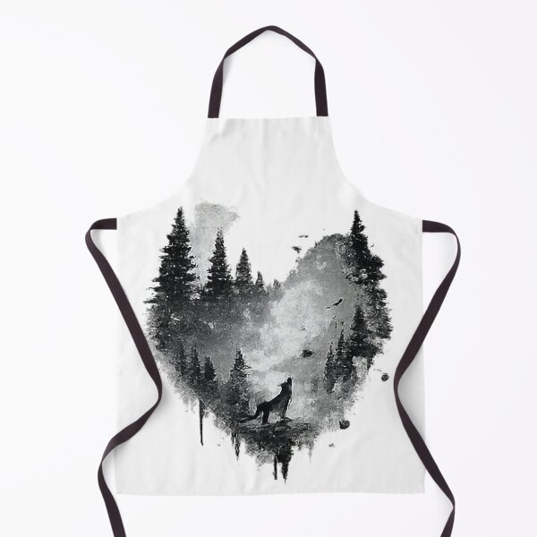 Item preview, Howling Wolf Pine Forest Heart Watercolor designed and sold by Northline Creative.