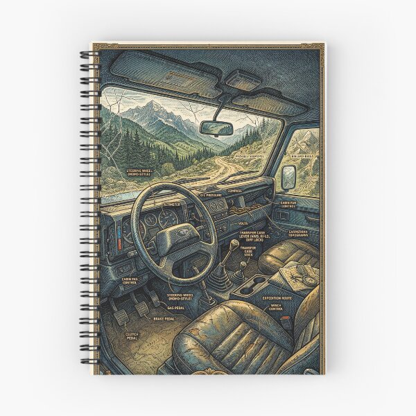 Item preview, Detailed Expedition Diagram Retro Classic Four Wheel Drive designed and sold by RevUpDesign.