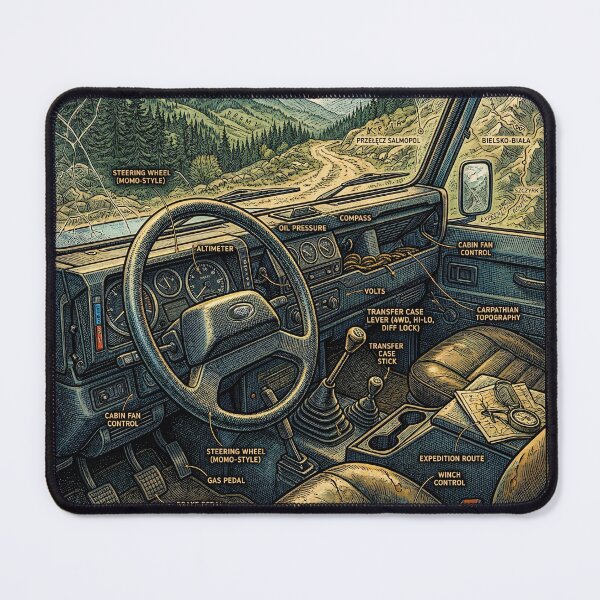Item preview, Detailed Expedition Diagram Retro Classic Four Wheel Drive designed and sold by RevUpDesign.