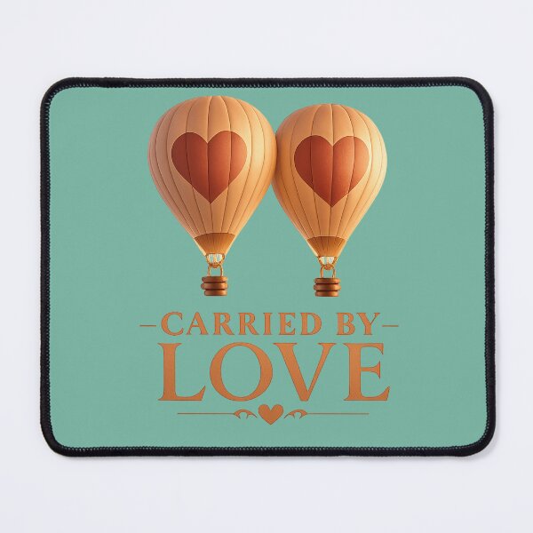 Item preview, Carried By Love, Romantic Hot Air Balloon Design, Dreamy Couple Aesthetic Art designed and sold by JagrDesigns.