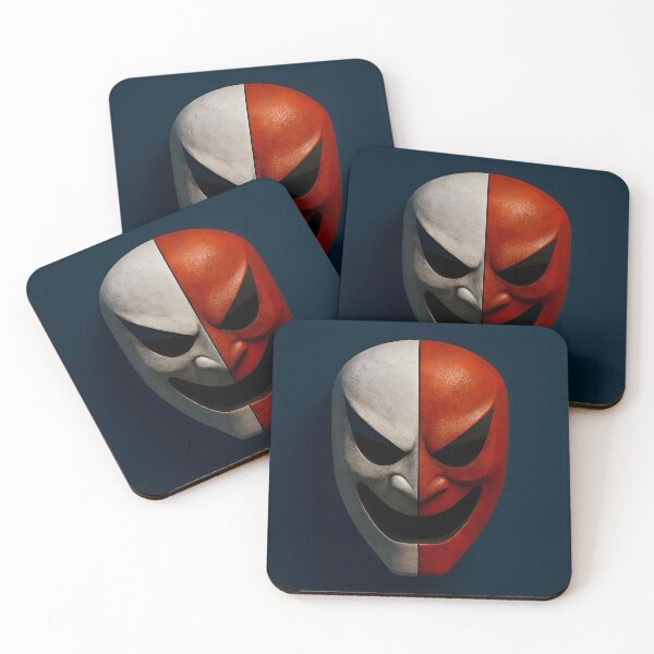 Item preview, Split Color Theater Mask With Red and White Contrast designed and sold by PandaTShirtShop.