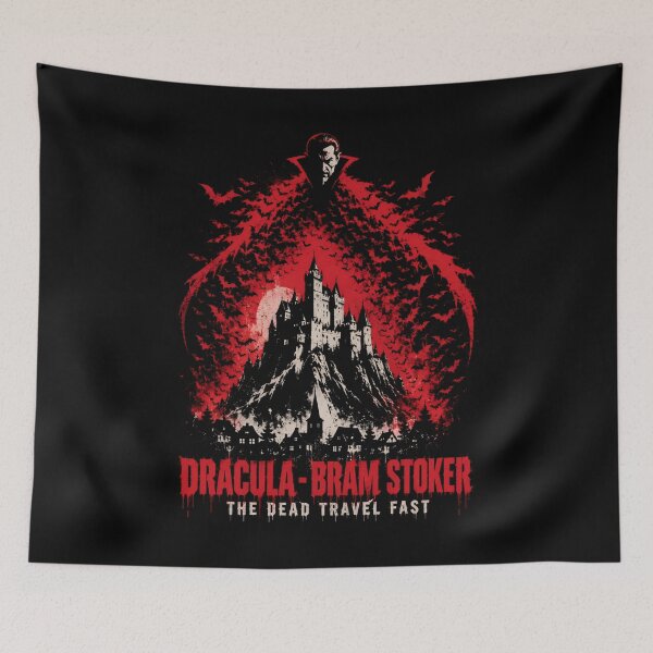 Item preview, Dracula Bram Stoker The Dead Travel Fast Bat Swarm Castle Art designed and sold by Fenay Designs.