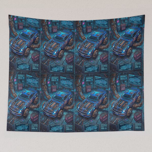 Item preview, Biomechanical Cyber Car Inside Sci-Fi Lab Bay designed and sold by RevUpDesign.
