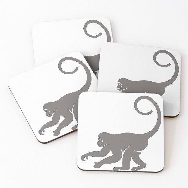 Item preview, Long-tailed monkey silhouette minimalist art black T-shirt animal gift designed and sold by Keltoi-art.