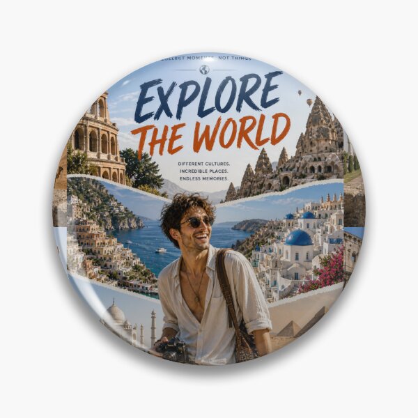 Item preview, Explore The World Vintage Travel Poster | Wanderlust Adventure Collage Art designed and sold by Inkora-Art.