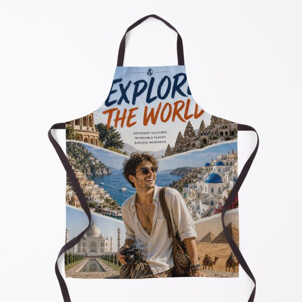 Item preview, Explore The World Vintage Travel Poster | Wanderlust Adventure Collage Art designed and sold by Inkora-Art.