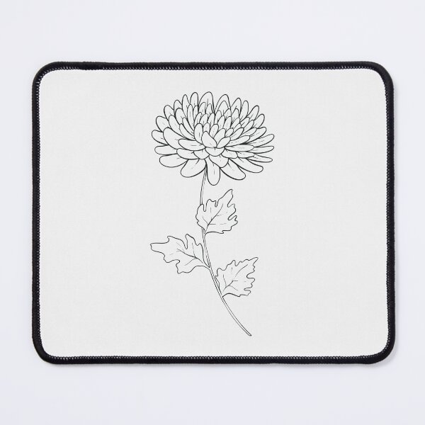 Item preview, Chrysanthemum November Birth Flower Pretty Line Drawing designed and sold by winterpumpkin.