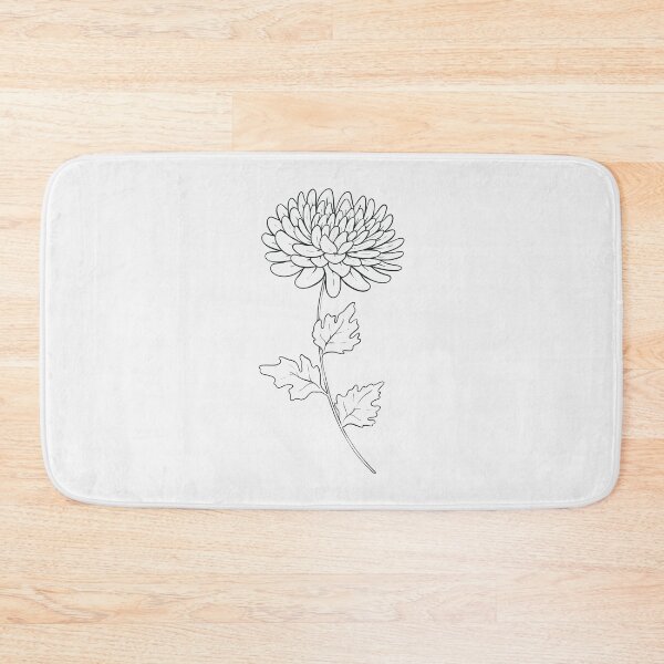 Item preview, Chrysanthemum November Birth Flower Pretty Line Drawing designed and sold by winterpumpkin.