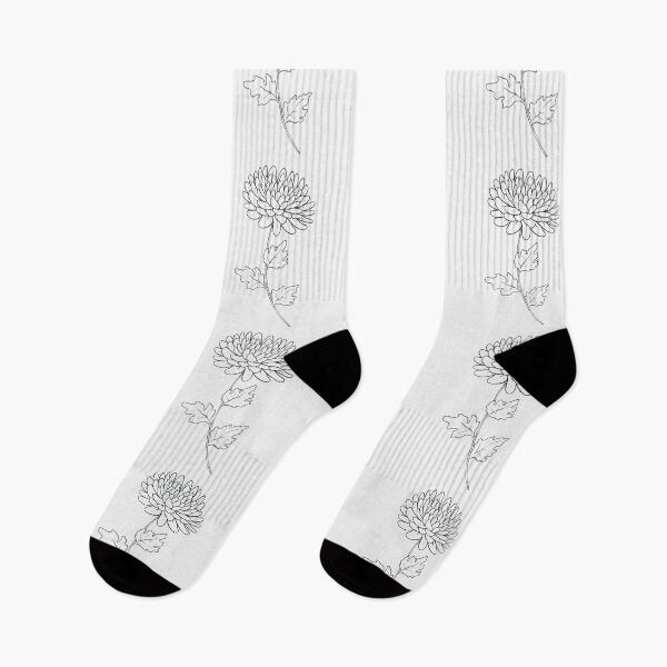 Item preview, Chrysanthemum November Birth Flower Pretty Line Drawing designed and sold by winterpumpkin.