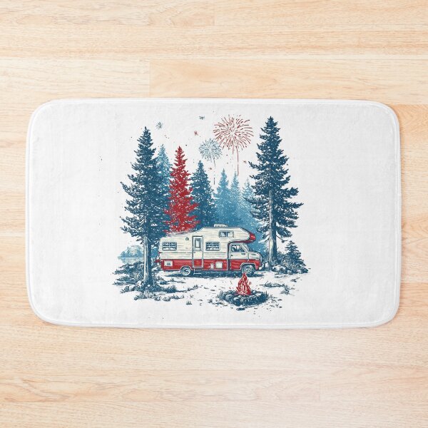 Item preview, Retro RV Camping Under Fireworks | Patriotic American Summer Design designed and sold by DadGenX.