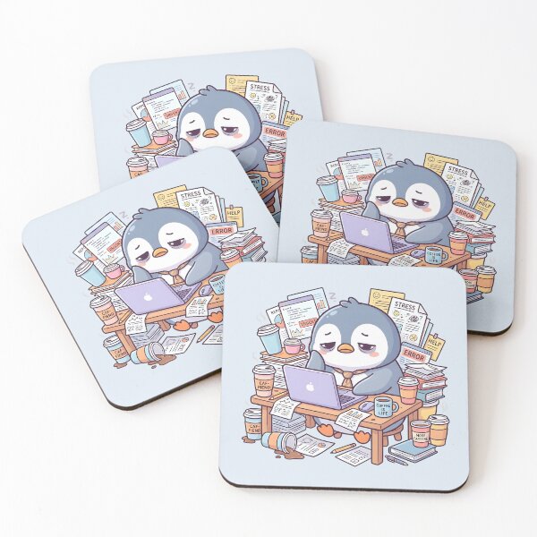 Item preview, Overworked Corporate Penguin Coffee Slump designed and sold by dreephic22.