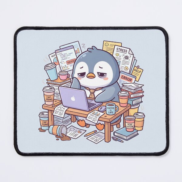 Item preview, Overworked Corporate Penguin Coffee Slump designed and sold by dreephic22.