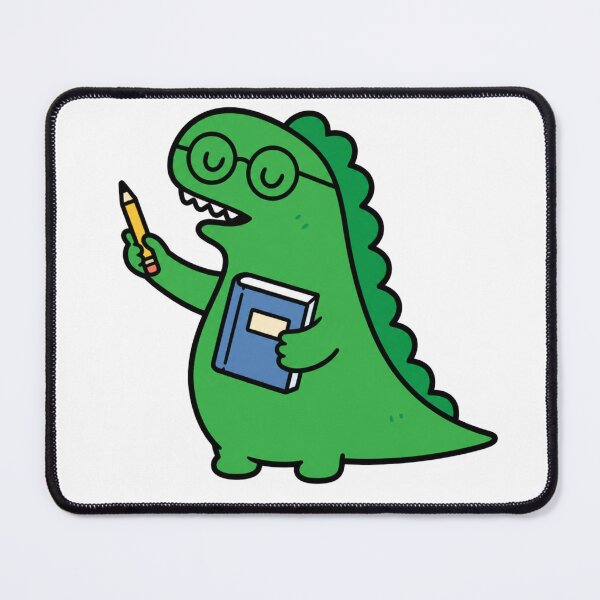 Item preview, Cute Green Dinosaur Teacher – Reading, Writing & Learning Illustration designed and sold by Happy'CLICK'.