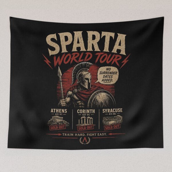 Item preview, Sparta World Tour Ancient Warrior Parody designed and sold by Retr0Tshirts.