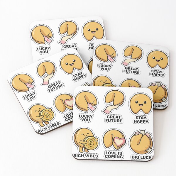Item preview, Kawaii Fortune Cookie Sticker Pack - Cute Lucky Bakery Puns designed and sold by SimpleP.