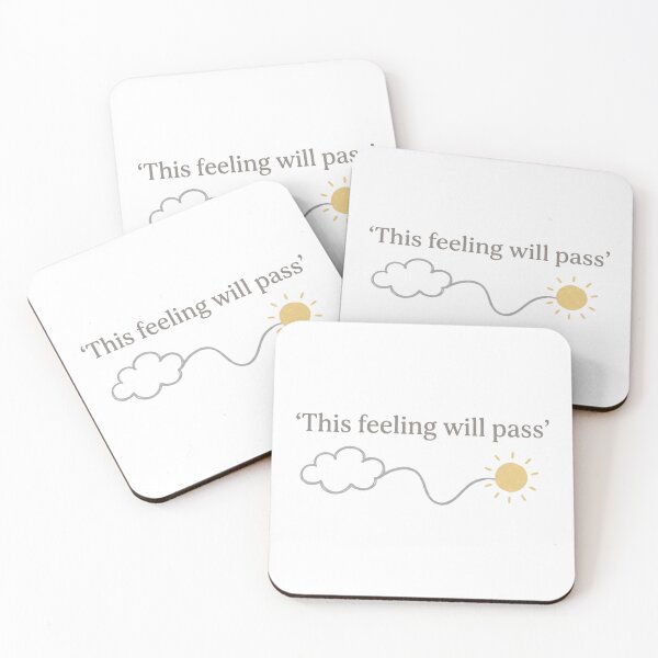 Item preview, This Feeling Will Pass Minimalist Mental Health Quote Cloud to Sun designed and sold by Ortsas.