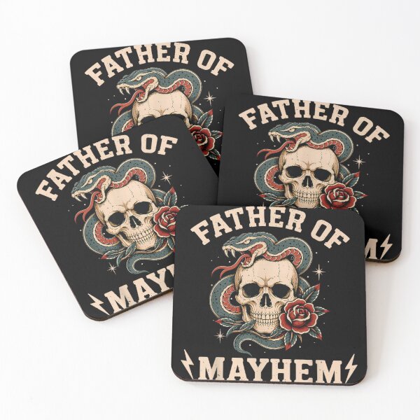 Item preview, Father Of Mayhem Vintage Tattoo Style Skull Snake And Red Rose designed and sold by Capisedo.
