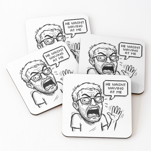 Item preview, Awkward Waving Mistake Social Anxiety Misunderstanding designed and sold by Imaginarium of Chaos falcon88 .