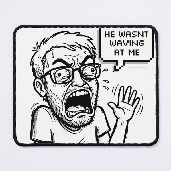 Item preview, Awkward Waving Mistake Social Anxiety Misunderstanding designed and sold by Imaginarium of Chaos falcon88 .