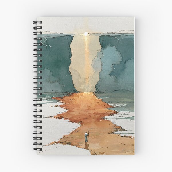 Item preview, Moses Parting the Red Sea, Exodus Art, Christian Watercolor Decor, Bible Story designed and sold by FaithArtCrea.