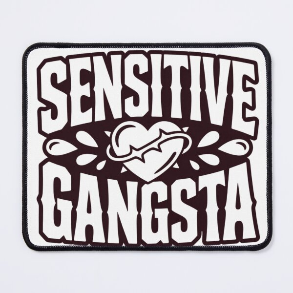 Item preview, Sensitive Gangsta Design - Edgy Broken Heart Graphic T-Shirt designed and sold by MerchlyMike.