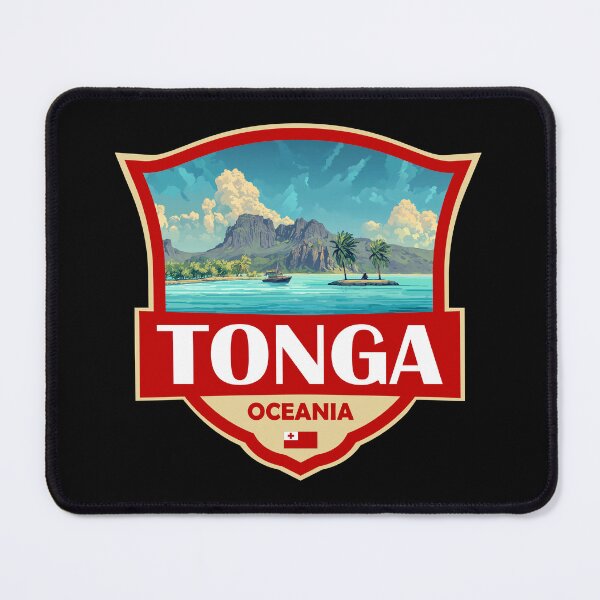 Item preview, Tonga Illustration Retro Badge designed and sold by KrisSidDesigns.