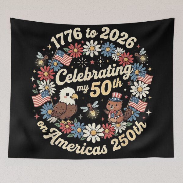 Item preview, Celebrating My 50th On Americas 250th Anniversary Cute Eagle Beaver designed and sold by Capisedo.