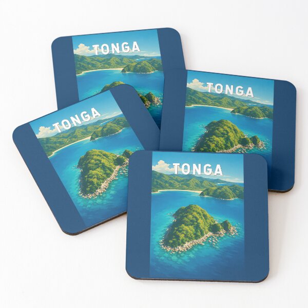 Item preview, Tonga Illustration Travel Art Vintage designed and sold by KrisSidDesigns.