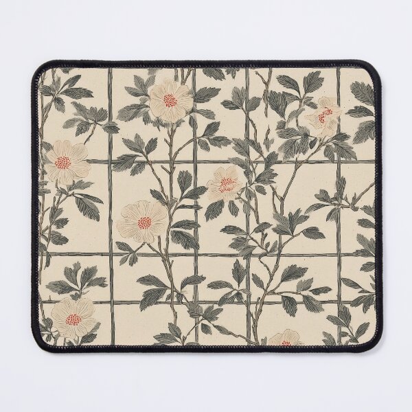 Item preview, Rose Trellis Print — Cream Botanical Wall Art — Arts and Crafts Floral designed and sold by BestVarieties.