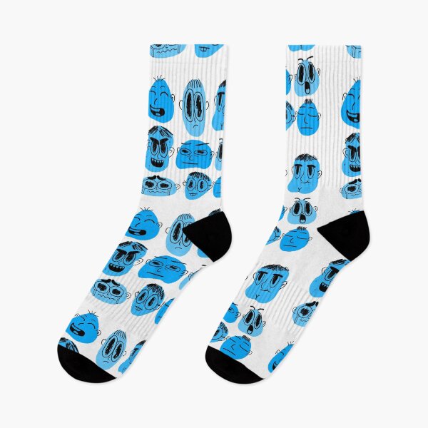 Item preview, 9 Moods Blue Character Face Art designed and sold by BitDoodle.