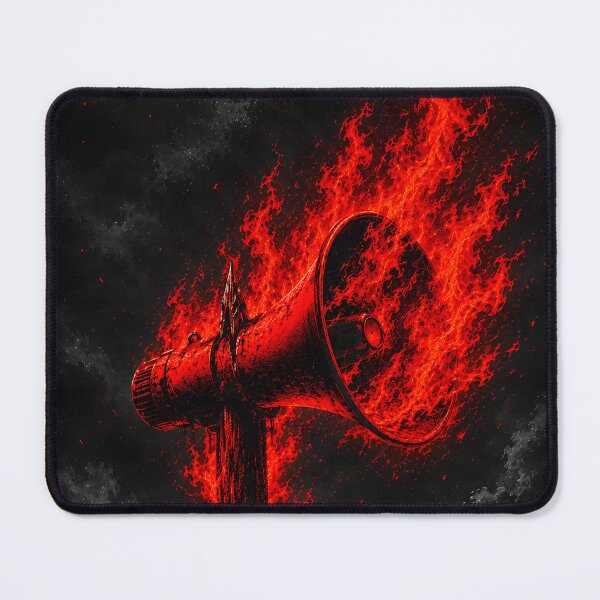 Item preview, Burning Megaphone Freedom of Speech Myth Modern Protest Art Design designed and sold by ArtsyGlaze.