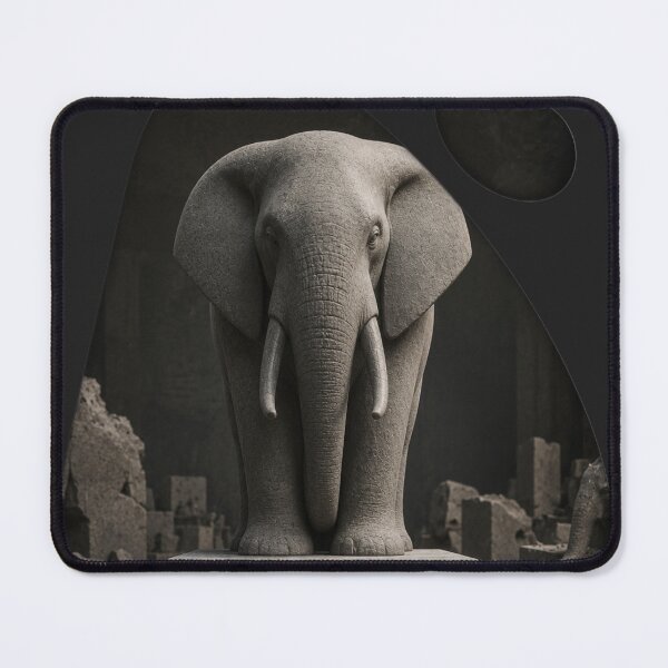Item preview, Infrastructure Founder Restraint Builds Permanence Elephant Noir Art Print designed and sold by SavannaStrikes.