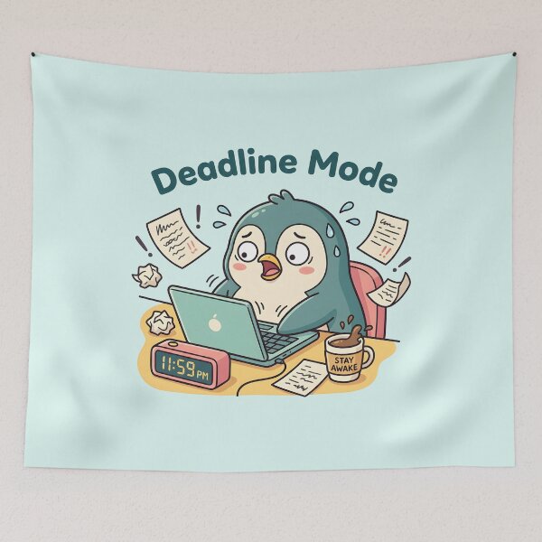 Item preview, Deadline Mode Cute Kawaii Penguin designed and sold by dreephic22.