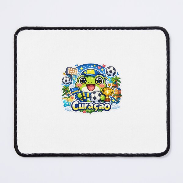 Item preview, Cute Kawaii Frog Curaçao Soccer Fan Sticker designed and sold by Cozy404Lab.