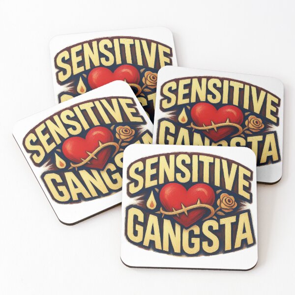 Item preview, Sensitive Gangsta Vintage Tattoo Heart Graphic Design designed and sold by MerchlyMike.