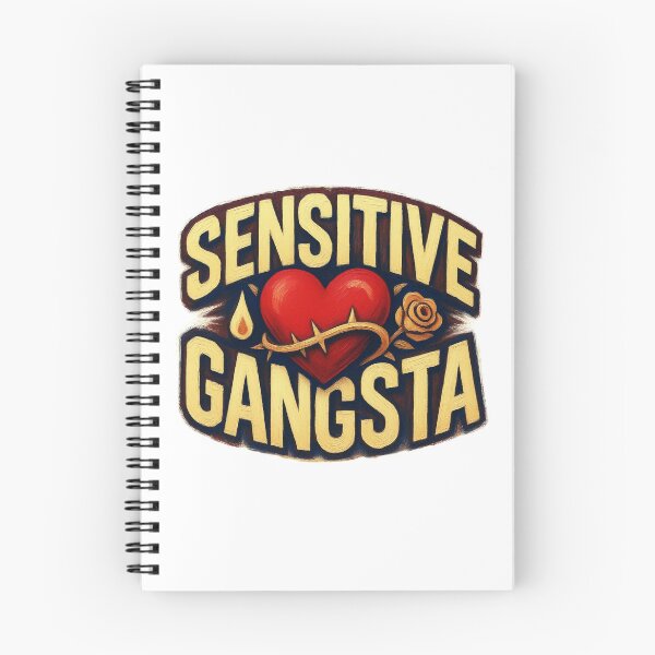 Item preview, Sensitive Gangsta Vintage Tattoo Heart Graphic Design designed and sold by MerchlyMike.