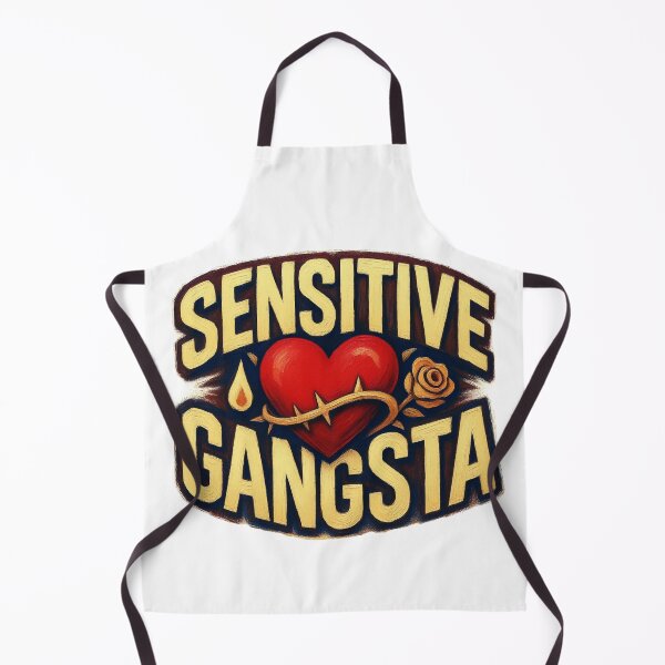Item preview, Sensitive Gangsta Vintage Tattoo Heart Graphic Design designed and sold by MerchlyMike.