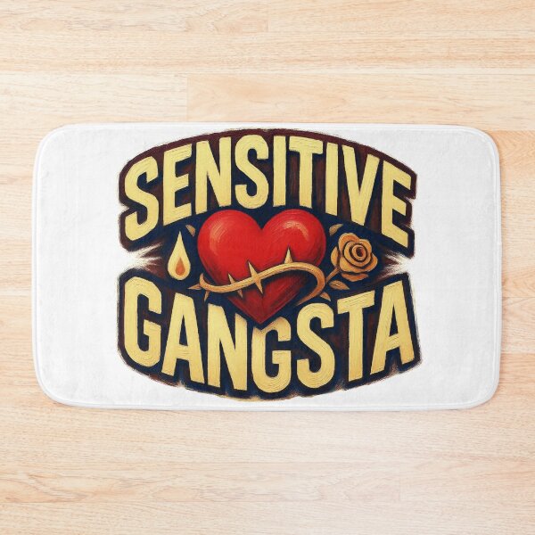 Item preview, Sensitive Gangsta Vintage Tattoo Heart Graphic Design designed and sold by MerchlyMike.