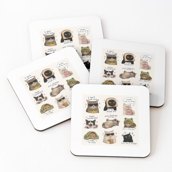 Artikelvorschau, Katzen-Meme-Sticker-Set Magnet entworfen und verkauft von Deepstudio09.