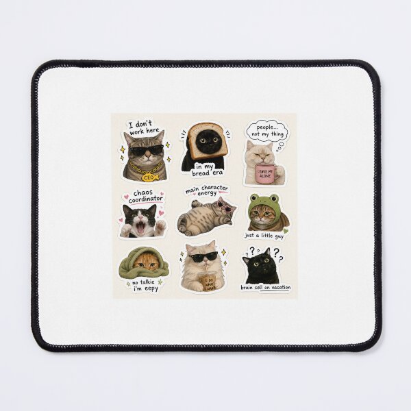 Artikelvorschau, Katzen-Meme-Sticker-Set Magnet entworfen und verkauft von Deepstudio09.