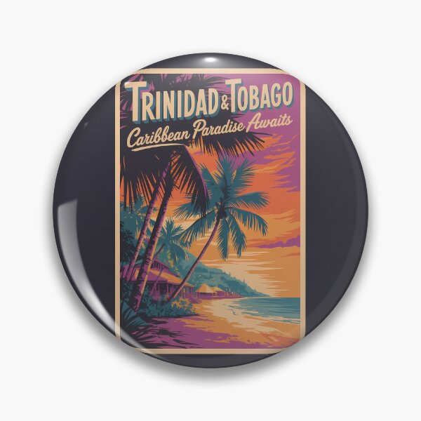 Item preview, Trinidad and Tobago Landscape Illustration Travel Art Vintage designed and sold by KrisSidDesigns.