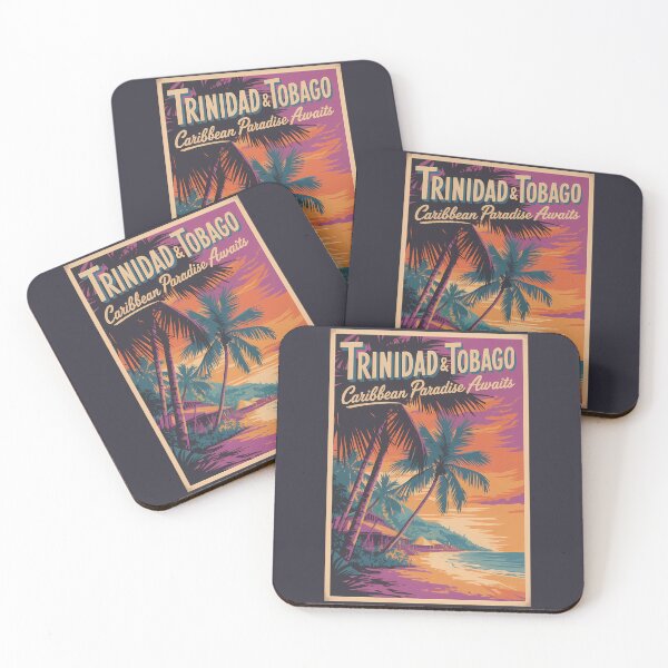 Item preview, Trinidad and Tobago Landscape Illustration Travel Art Vintage designed and sold by KrisSidDesigns.