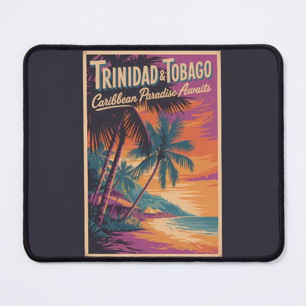 Item preview, Trinidad and Tobago Landscape Illustration Travel Art Vintage designed and sold by KrisSidDesigns.