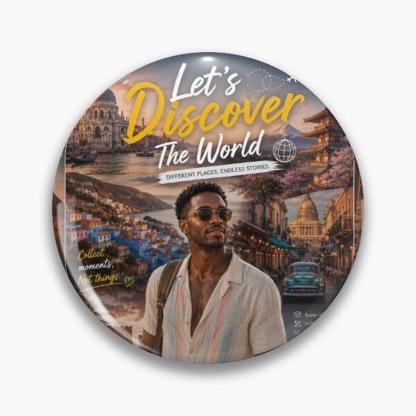 Item preview, Let’s Discover the World Travel Poster | Wanderlust Adventure Collage Art designed and sold by Inkora-Art.