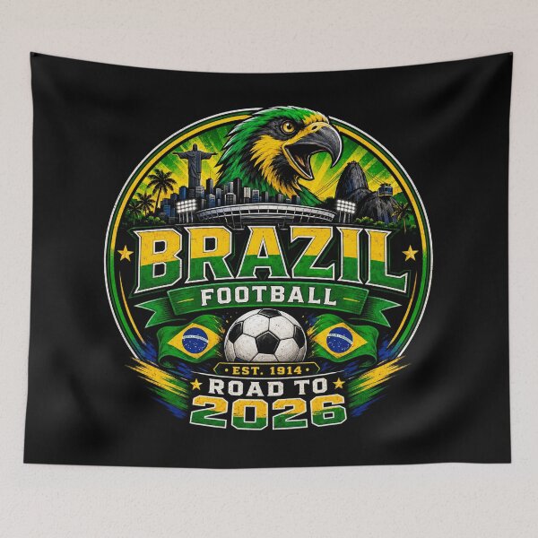 Item preview, Brazil Football Badge Logo – Hardcore Fan Soccer Crest Shirt designed and sold by TKOprintdesigns.